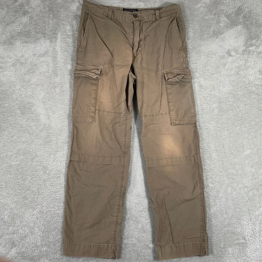 Banana Republic Cargo Pants Mens 33x32 Brown Cotton Multi Pocket Utility Chino